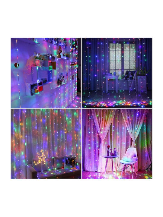 600 Lămpițe LED 6m. x 300buc Multicolore tip Perdea 1buc