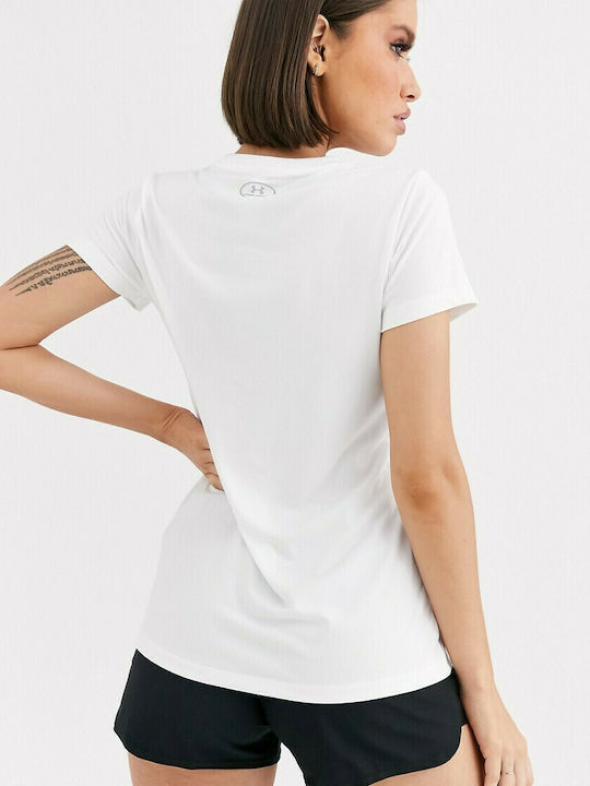 Under Armour Tech Feminin Sport Tricou Uscare rapidă cu Decolteu în V Alb