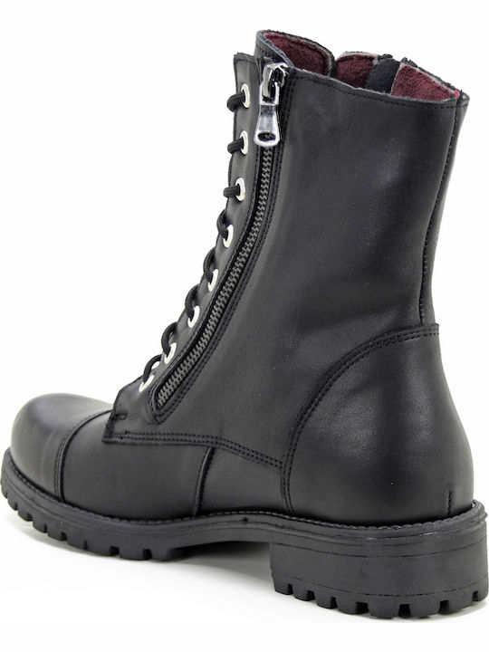 Leather Women's Ankle Boots Black