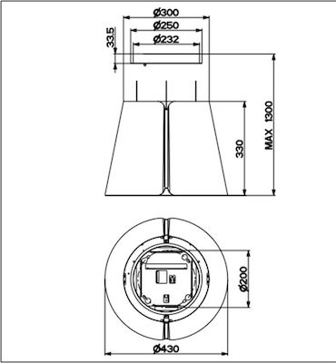 Faber BEAT WH MATT F45 Απορροφητήρας Νησίδα 45cm Λευκός