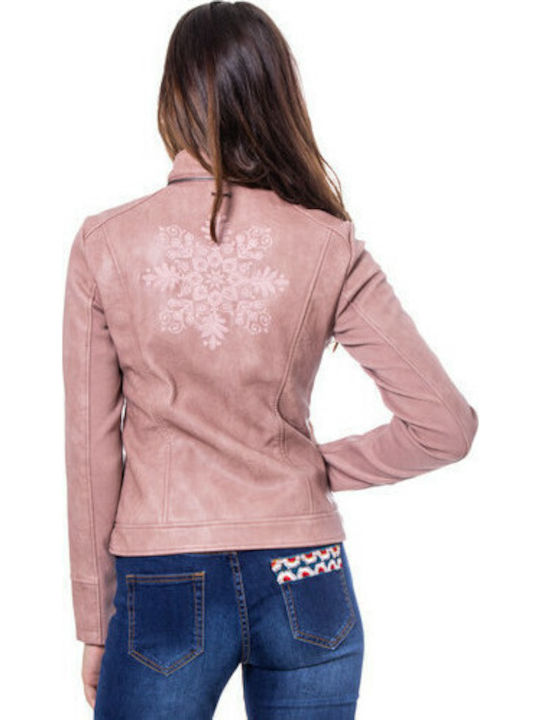 Dante Γυναικείο Biker Jacket Ροζ