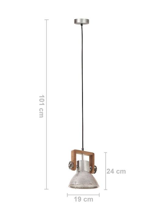 vidaXL Pendant Light Silver Bell with Socket E27 101x24cm