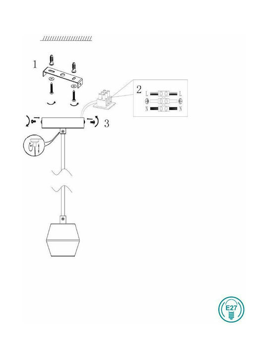 Wofi Luum Pendant Light Gray with Socket E27 10cm
