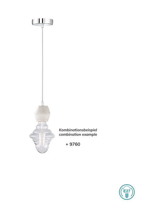 Wofi Luum Pendant Light Gray with Socket E27 10cm