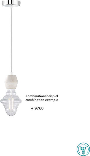 Wofi Luum Pendant Light Gray with Socket E27 10cm