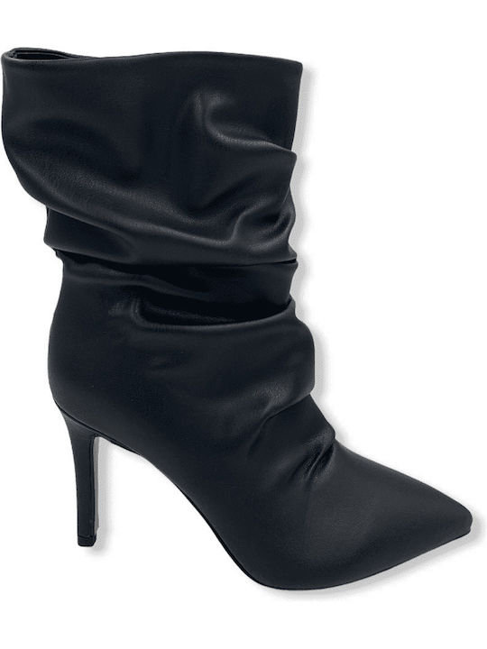 Damen Chelsea Stiefeletten mit hohem Absatz Schwarz