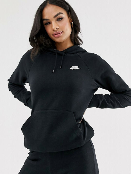 Sportswear Essentials Γυναικείο Φούτερ με Κουκούλα Μαύρο