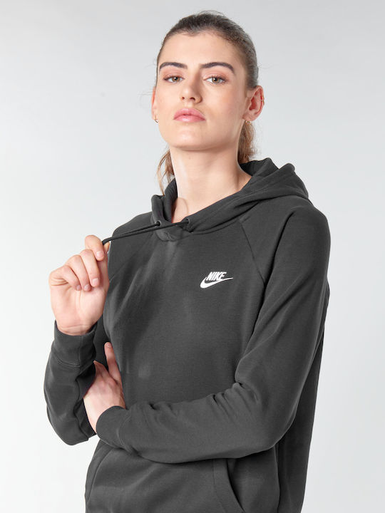 Sportswear Essentials Γυναικείο Φούτερ με Κουκούλα Μαύρο
