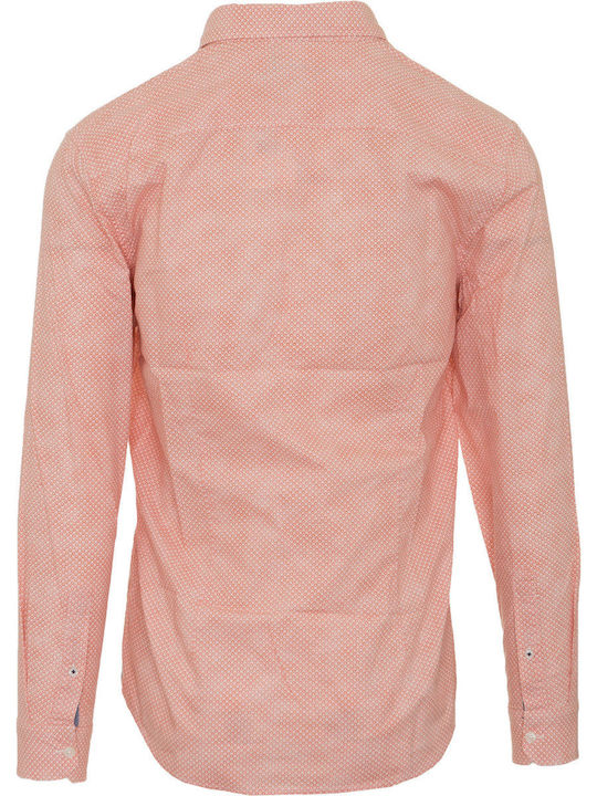Lewis Long-sleeved Cotton Shirt Orange