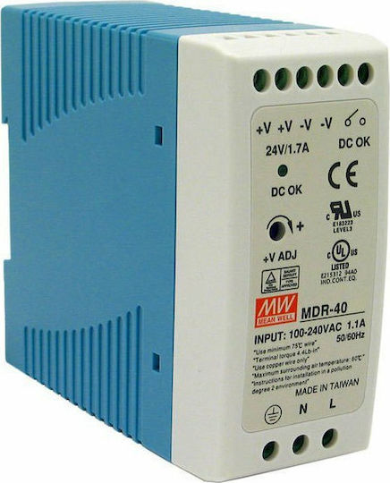 Mean Well DIN-Schienen-Netzteil Mini MDR60-5 mit Ausgang 5V und Leistung 60W 10A