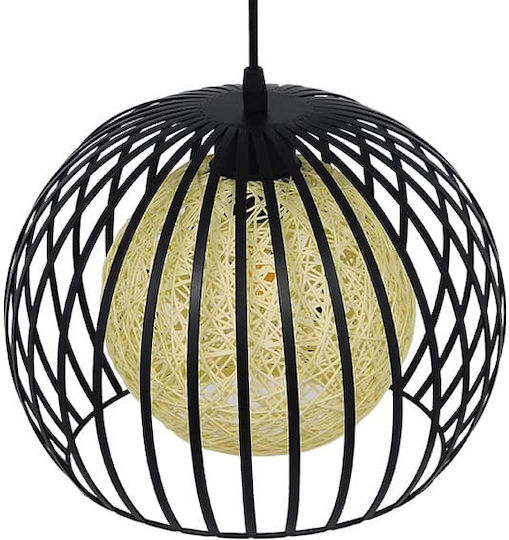 GloboStar Carter Lumini Suspendate Negru Rețea cu Bază de Bec E27 28x23x23cm