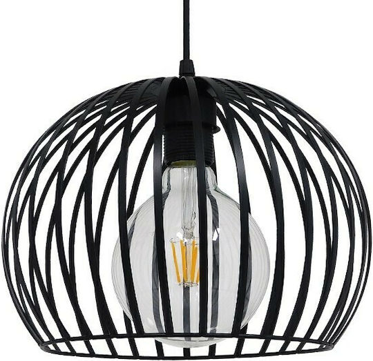 GloboStar Carter Lumini Suspendate Negru Rețea cu Bază de Bec E27 28x23x23cm
