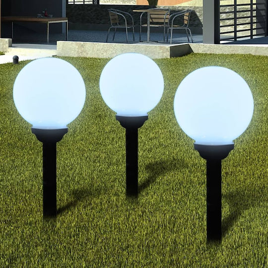 vidaXL Set of 6 Spiked Solar Lights Balls 0.4W Warm White with Photocell 41cm