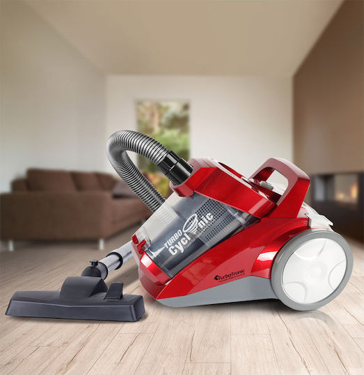 Turbotronic TT-CV04 Ηλεκτρική Σκούπα 900W με Κάδο 4lt Κόκκινη