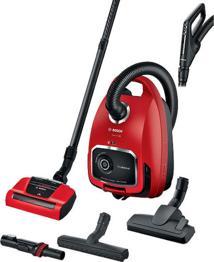 Bosch BGL6PET1 Ηλεκτρική Σκούπα 700W με Σακούλα 4lt Κόκκινη