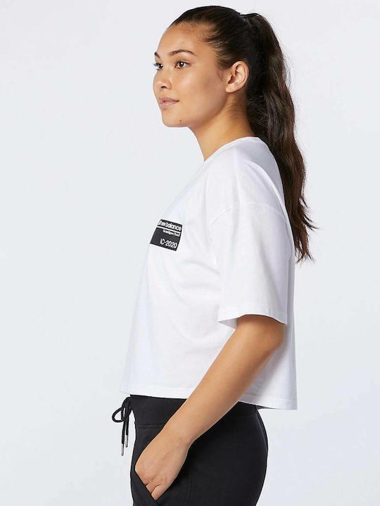 Optiks Γυναικείο Αθλητικό Oversized T-shirt Λευκό