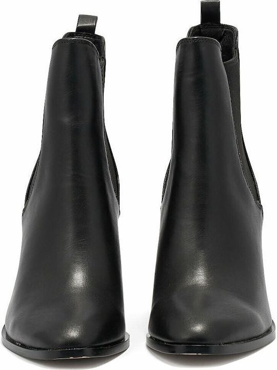 Damen Chelsea Stiefeletten mit hohem Absatz Schwarz