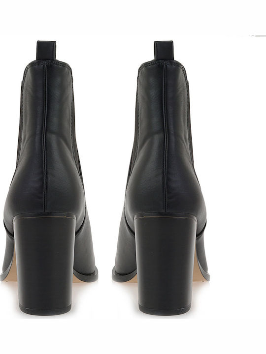 Damen Chelsea Stiefeletten mit hohem Absatz Schwarz