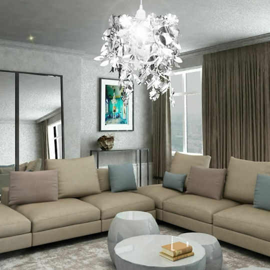 vidaXL Pendant Light Silver with Socket E27 21.5x30cm