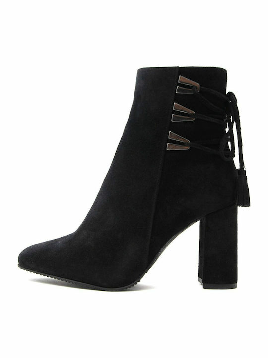 1743 Wildleder Stiefeletten Damen Schwarz
