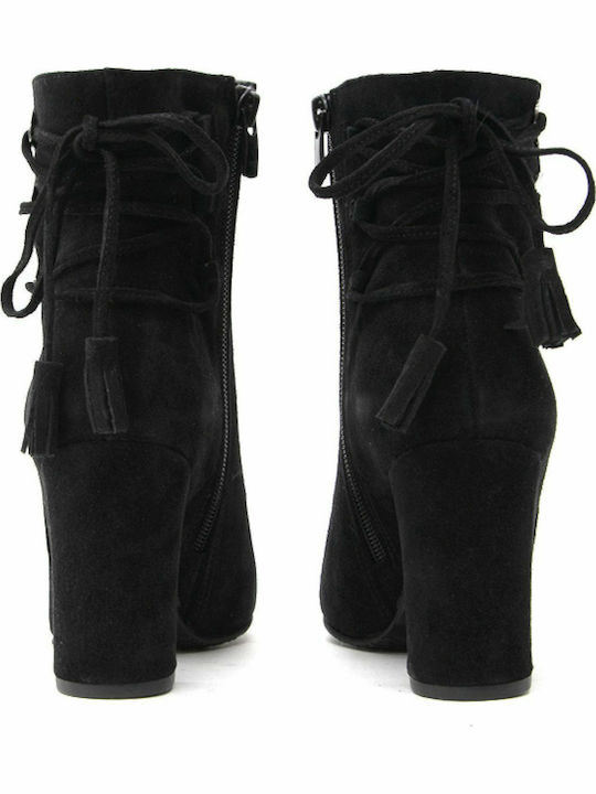 1743 Wildleder Stiefeletten Damen Schwarz