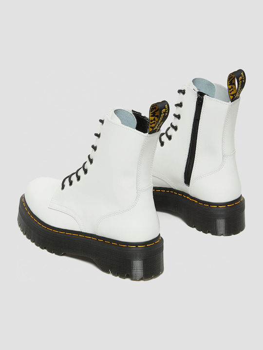 Jadon Leather White Boots
