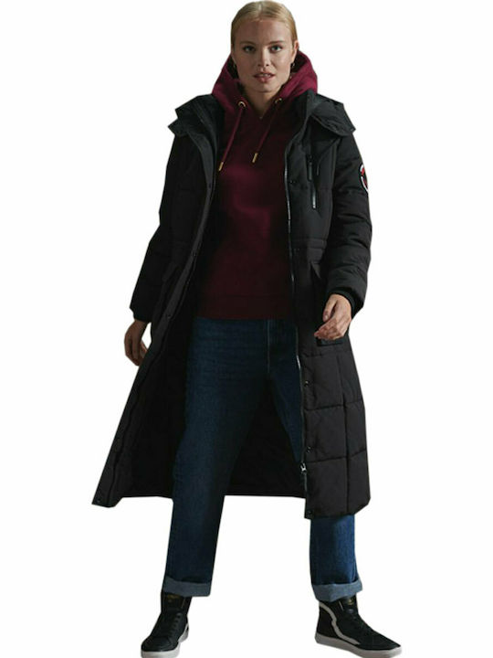 Superdry Tonal Embossed Women's Hooded Sweatshirt Burgundy