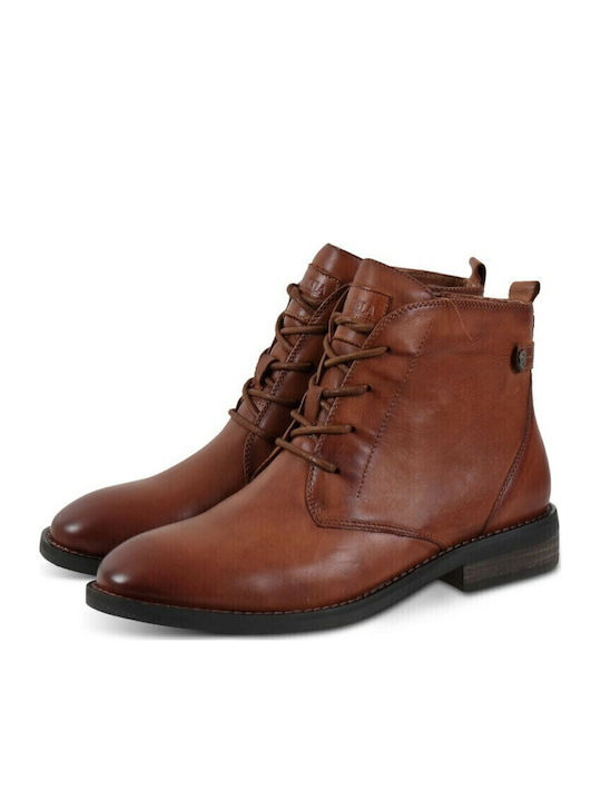 Leder Stiefeletten Damen Camel