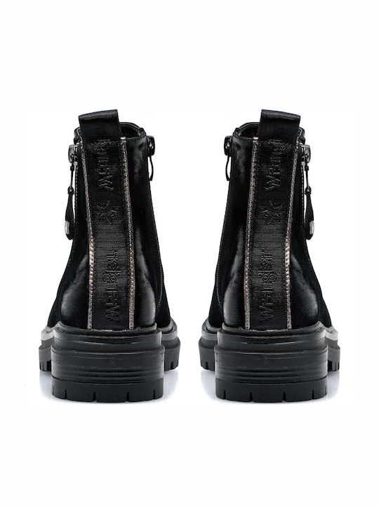 Courtbey Wildleder Stiefeletten Damen Schwarz