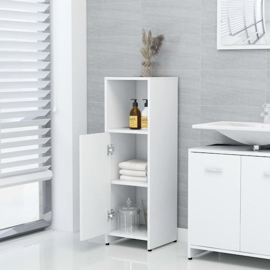 vidaXL Floor Bathroom Column Cabinet L30xD30xH95cm White
