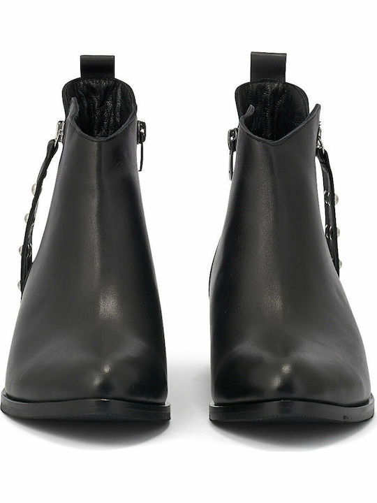 Leather Women's Ankle Boots Black