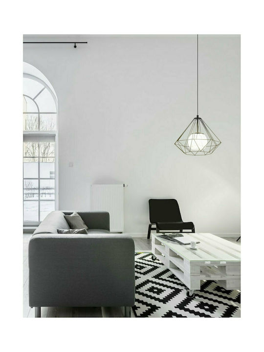 Eglo Vernham Pendant Light Black Grid with Socket E27 44.5cm