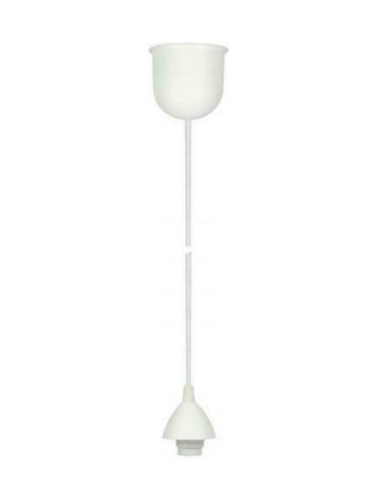 VK Lighting VK/V71E27/Y Pendant Light White with Socket E14, E.14