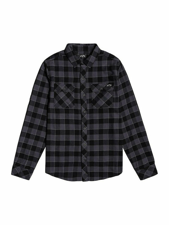 All Day Flannel Μακρυμάνικo Φανελένιο Πουκάμισο Καρό Γκρι