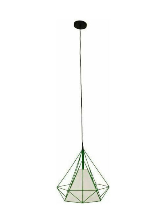 GloboStar Kairi Pendant Light Green Grid with Socket E27 38x38x39cm