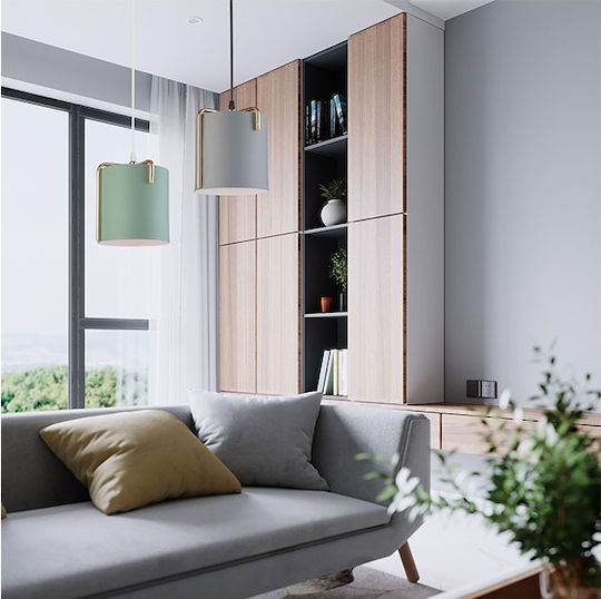 Hatzipantos Stores Pendant Light Gray with Socket E27 20cm