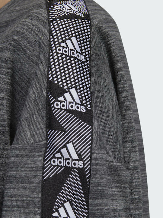 Essentials Tape Cropped Γυναικείο Φούτερ Dark Grey Heather