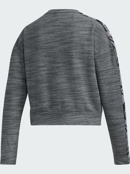 Essentials Tape Cropped Γυναικείο Φούτερ Dark Grey Heather