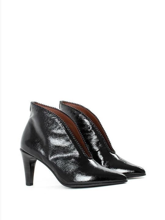 Women's Patent Leather Ankle Boots Black