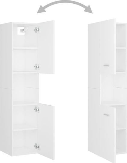 vidaXL Waschtisch mit Waschbecken, Spiegel & Säule L41xB38.5xH46cm Weiß