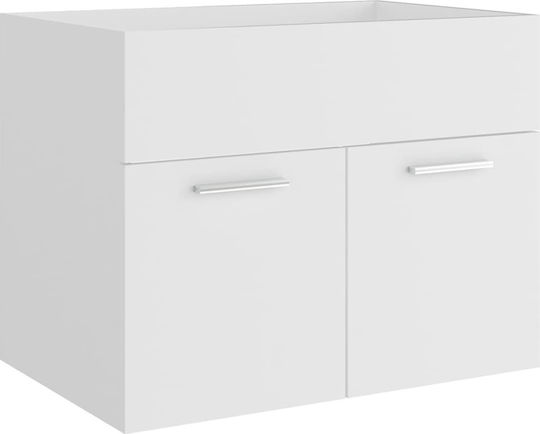 vidaXL Waschtisch ohne Waschbecken L60xB38.5xH46cm mit Spiegel und Säule Weiß
