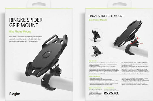Ringke Spider Βάση Στήριξης Ποδηλάτου για Κινητό 4" - 6" Μαύρο