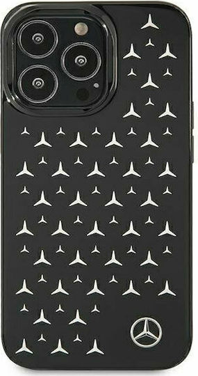 Mercedes-Benz Silver Stars Pattern Back Cover Πλαστικό Μαύρο (iPhone 13 Pro)