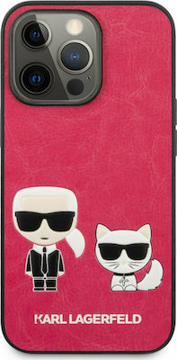 Karl Lagerfeld Ikonik Karl & Choupette Back Cover Δερματίνης Φούξια (iPhone 13 Pro Max)