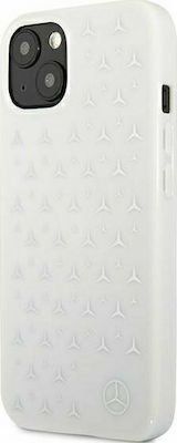 Mercedes-Benz Silver Stars Pattern Plastic Back Cover White (iPhone 13)