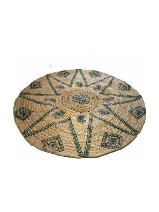 Synchronia Handmade Rug Round Summer Wicker Beige