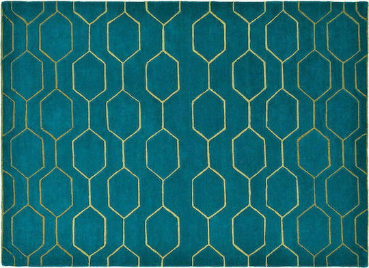 Wedgwood BC291518 Χειροποίητο Χαλί Ορθογώνιο Μάλλινο Blue Arris Teal 120x180cm