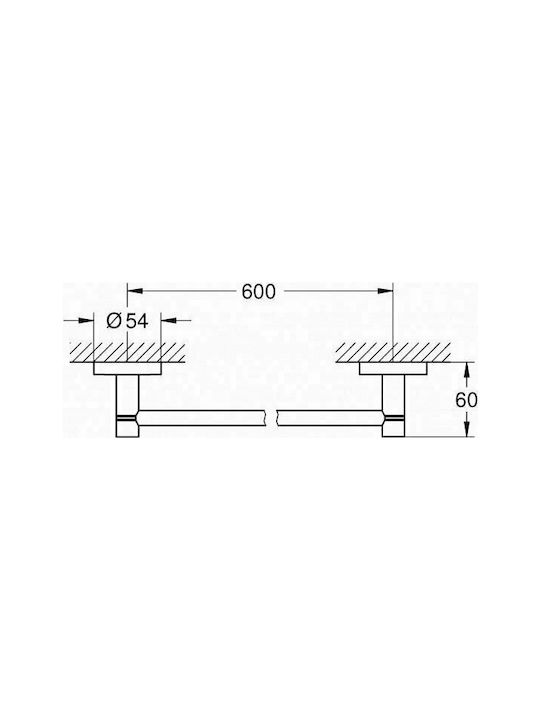 Grohe New Essentials Single Wall-Mounted Bathroom Rail ​60x5.4cm Brushed Warm Sunset
