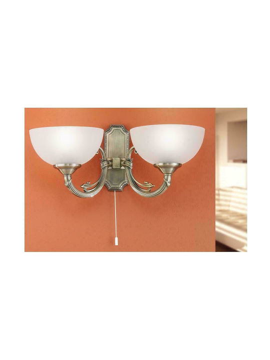 Eglo Savoy Classic Lamp Wall with Socket E14 and Switch Gold 41x16cm