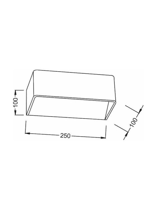 Aca Nephele Modern Lamp Wall with Integrated LED and Warm White Light Copper 25x10x10cm